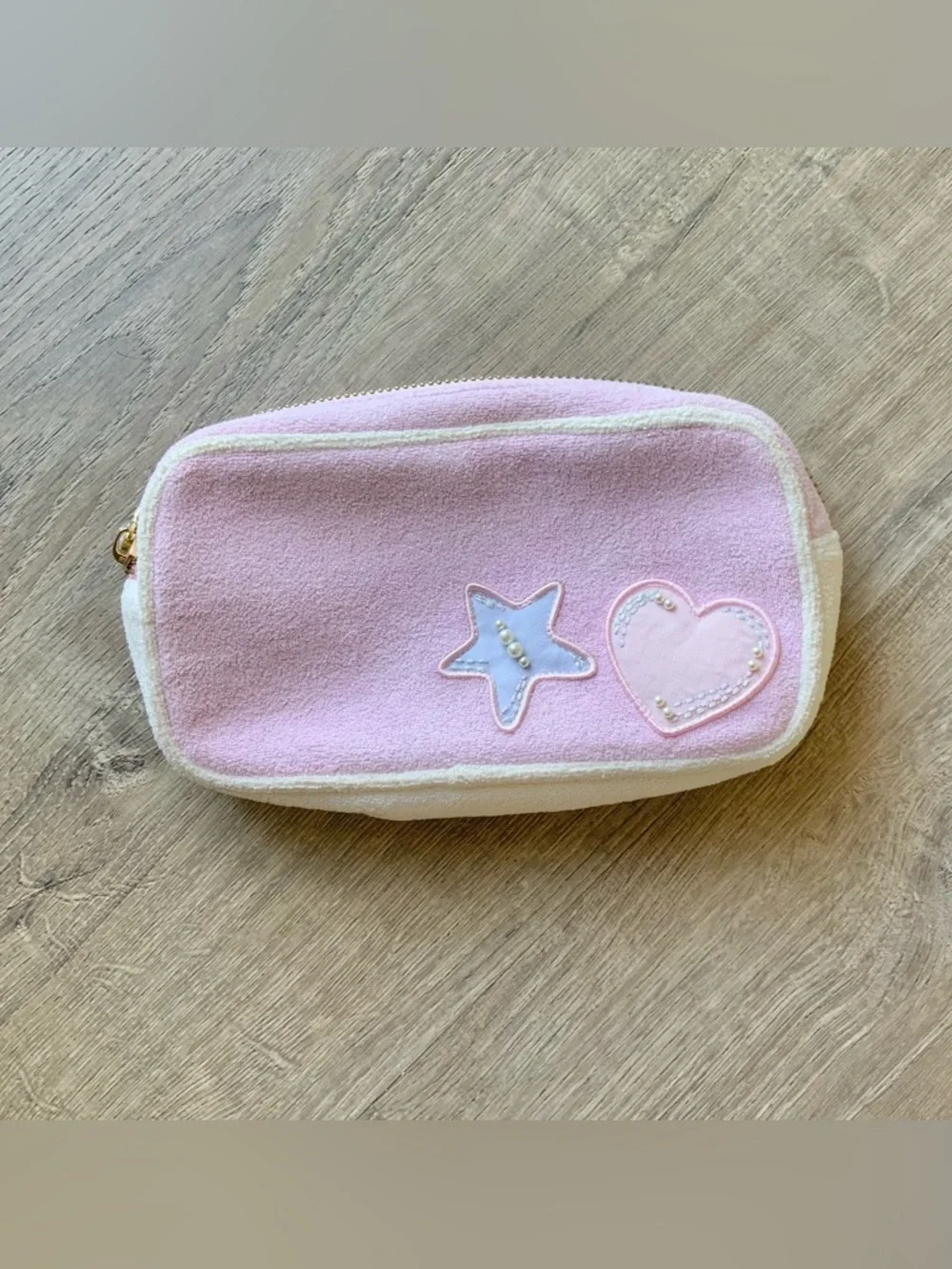 Stoney Clover Lane Terry Cloth Small Pouch w/ Patches OS